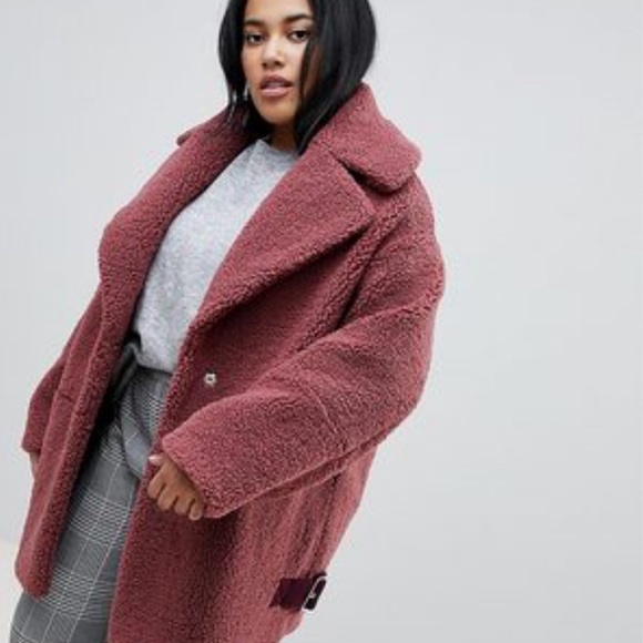 Nwt Asos Sz 4 Rose Teddy Bear Coat 